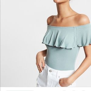 Express Ruffled off the Shoulder Bodysuit